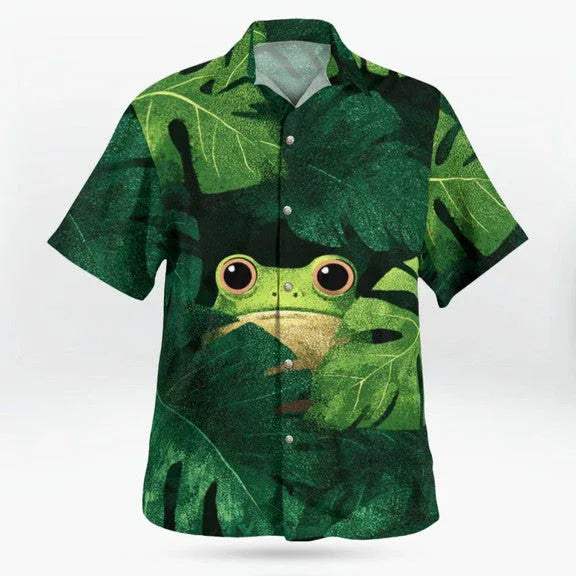 Jungle Peek Shirt Tree Frog Vibes Hawaiian Shirt - Aussie Dreamtime Animal Edition - Aussie Dreamtime
