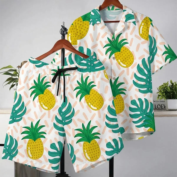 Tropic Minimal Hawaiian Shirt And Shorts Sets – Aussie Dreamtime Fruit Edition - Aussie Dreamtime