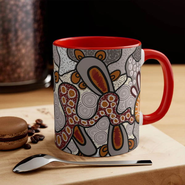 Aussie Dreamtime Aussie Dreamtime Colorful Accent Mug - Aboriginal contemporary dot painting - View 1