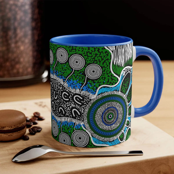 Aussie Dreamtime Aussie Dreamtime Colorful Accent Mug - Aboriginal contemporary artwork - View 1