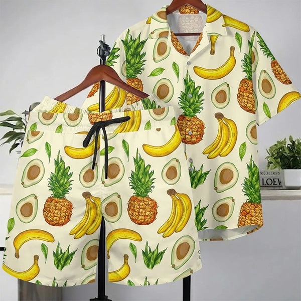 Tropic Harvest Hawaiian Shirt And Shorts Sets – Aussie Dreamtime Fruit Edition - Aussie Dreamtime