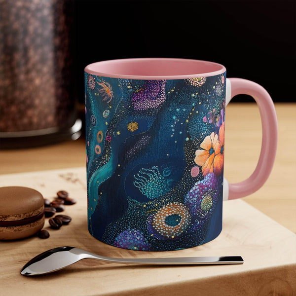 Aussie Dreamtime Aussie Dreamtime Colorful Accent Mug - Ocean Vibrant Life Dot Painting - View 1
