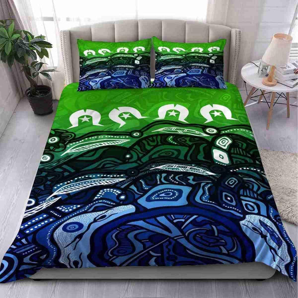 Aussie Dreamtime Australia Torres Strait Bedding Set - Torres Strait Dreamtime Dot Art Concept - View 1