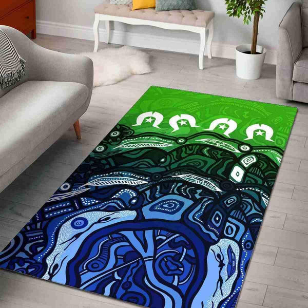 Aussie Dreamtime Australia Torres Strait Area Rug - Torres Strait Dreamtime Dot Art Concept - View 1