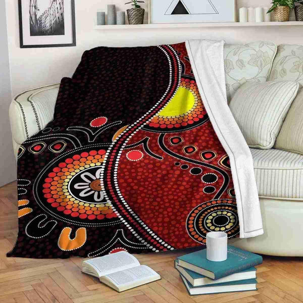 Aussie Dreamtime Australia Aboriginal Premium Blanket - Australia Dot Painting Art - View 1