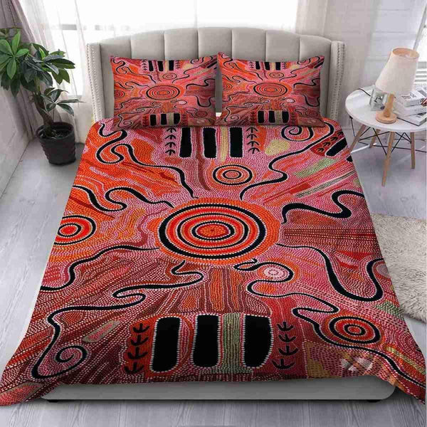 Aussie Dreamtime Australia Aboriginal Bedding Set - Aboriginal Dot Painting Concept - View 1