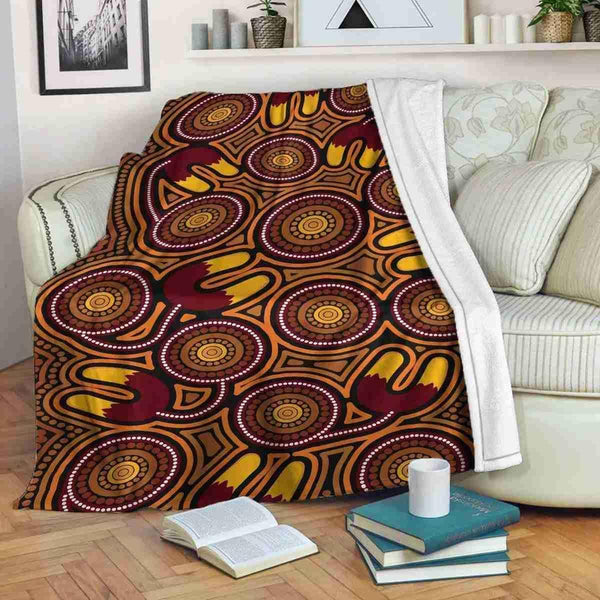 Aussie Dreamtime Australia Aboriginal Premium Blanket - Dot Art Connection Painting - View 1