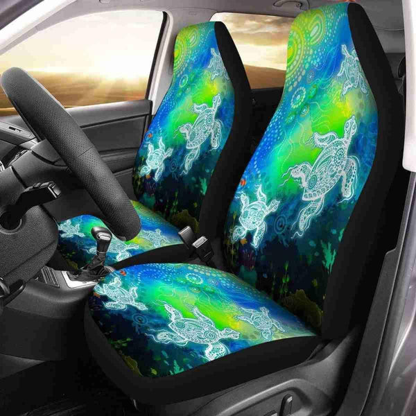 Aussie Dreamtime Australia Aboriginal Car Seat Cover - Turtles Dreaming in Ocean Painting - View 1