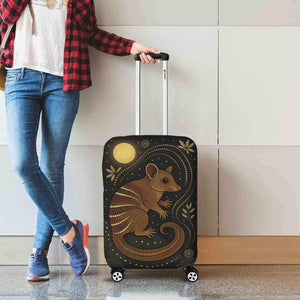 Australia Aboriginal Luggage Cover - Possum in dot art style with glowing moonlit