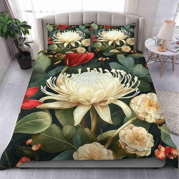Aussie Dreamtime Australia Bedding Set - Eucalyptus and Waratah - View 1