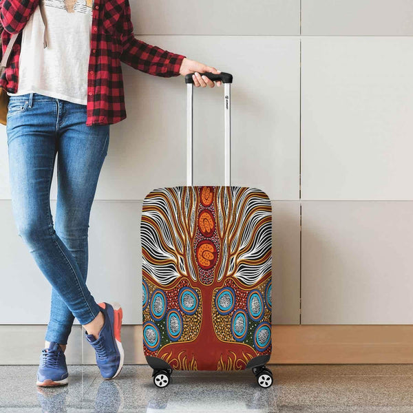 Aussie Dreamtime Australia Aboriginal Luggage Cover - Aboriginal dot Tree of Life painting - View 1