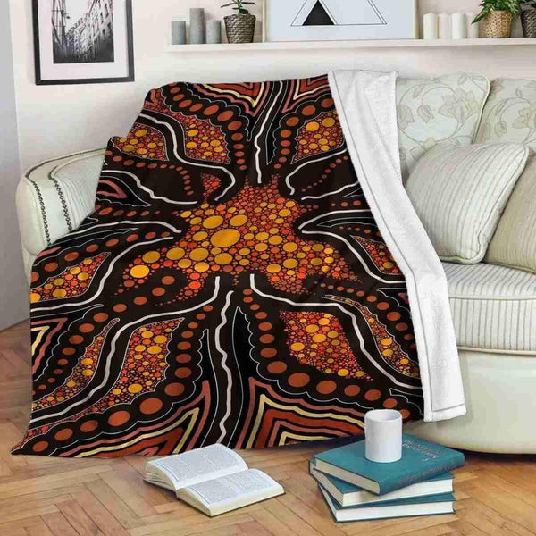 Aussie Dreamtime Australia Aboriginal Premium Blanket - Aboriginal Land and Soil Connection concept - View 1