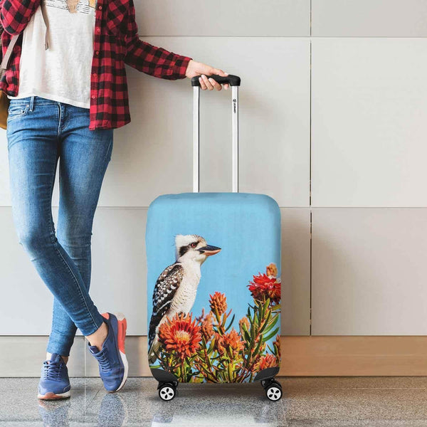 Aussie Dreamtime Australia Luggage Cover - Kookaburra Perched on Protea Bush - View 1