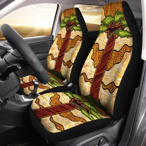 Australia Aboriginal Car Seat Cover - Boab Tree Painting