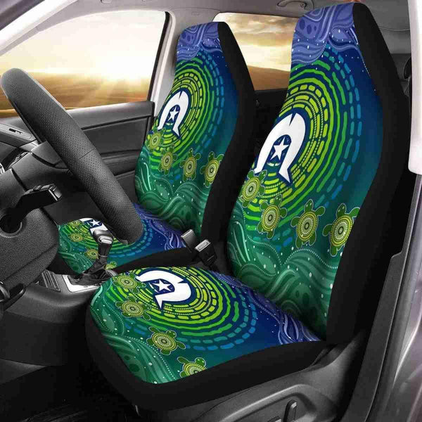 Aussie Dreamtime Australia Torres Strait Car Seat Cover - Torres Strait Symbol and Turtles - View 1
