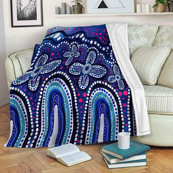 Aussie Dreamtime Australia Aboriginal Premium Blanket - Dot Painting Aboriginal style - View 1
