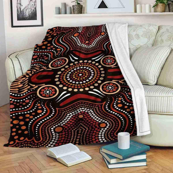 Aussie Dreamtime Australia Aboriginal Premium Blanket - Australia Dot art painting Concept - View 1