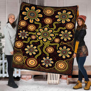 Australia Aboriginal Premium Quilt - Dot art Connection concept