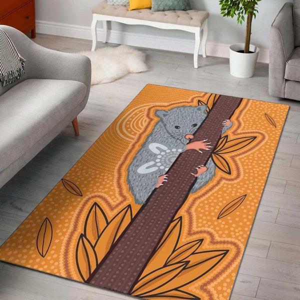 Aussie Dreamtime Aussie Dreamtime Aboriginal Art Rug - Climbing Possum Aboriginal Art Rug - View 1