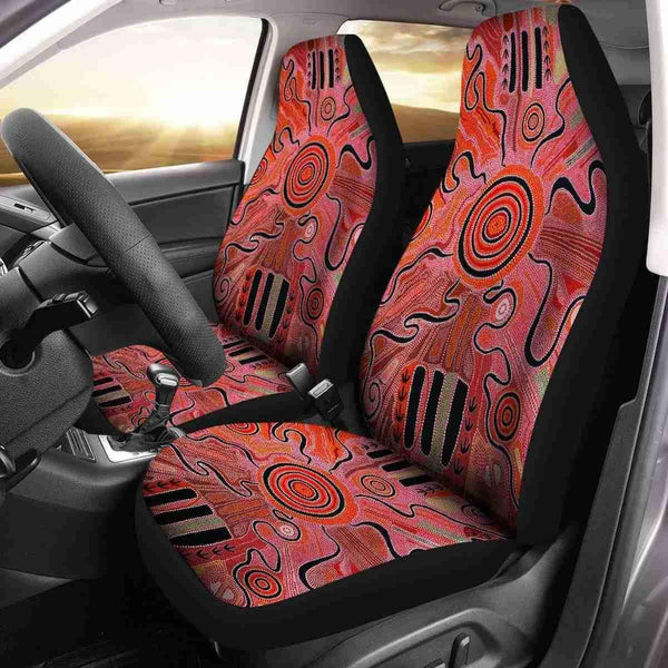 Aussie Dreamtime Australia Aboriginal Car Seat Cover - Aboriginal Dot Painting Concept - View 1