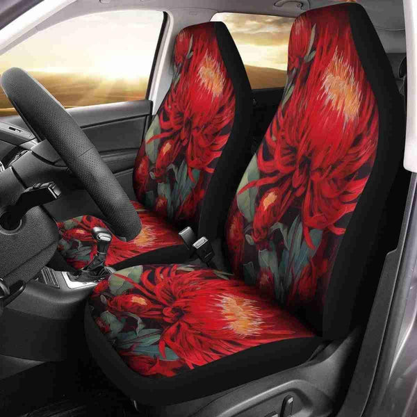 Aussie Dreamtime Australia Car Seat Cover - Red Waratah Exotic Watercolor Painting - View 1