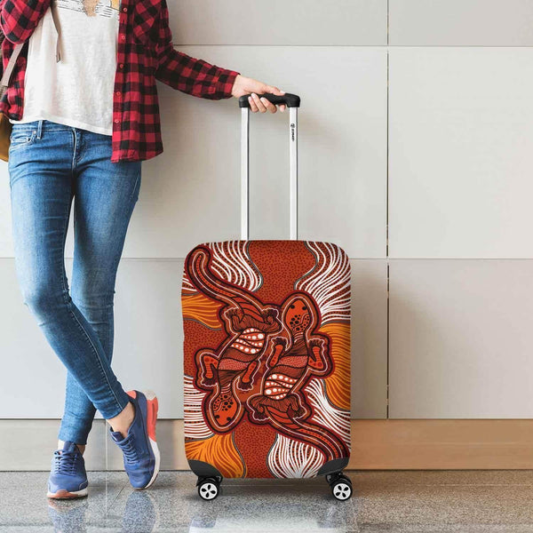 Aussie Dreamtime Australia Aboriginal Luggage Cover - Aboriginal Lizards painting - View 1