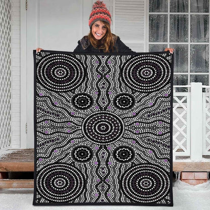 Aussie Dreamtime Australia Aboriginal Premium Quilt - Aboriginal style of dot painting concept - View 2