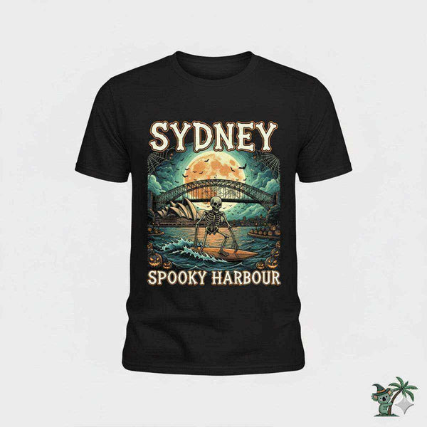 Aussie Dreamtime Aussie Dreamtime Halloween T-Shirt -  Sydney Spooky Harbour T-Shirt - View 1
