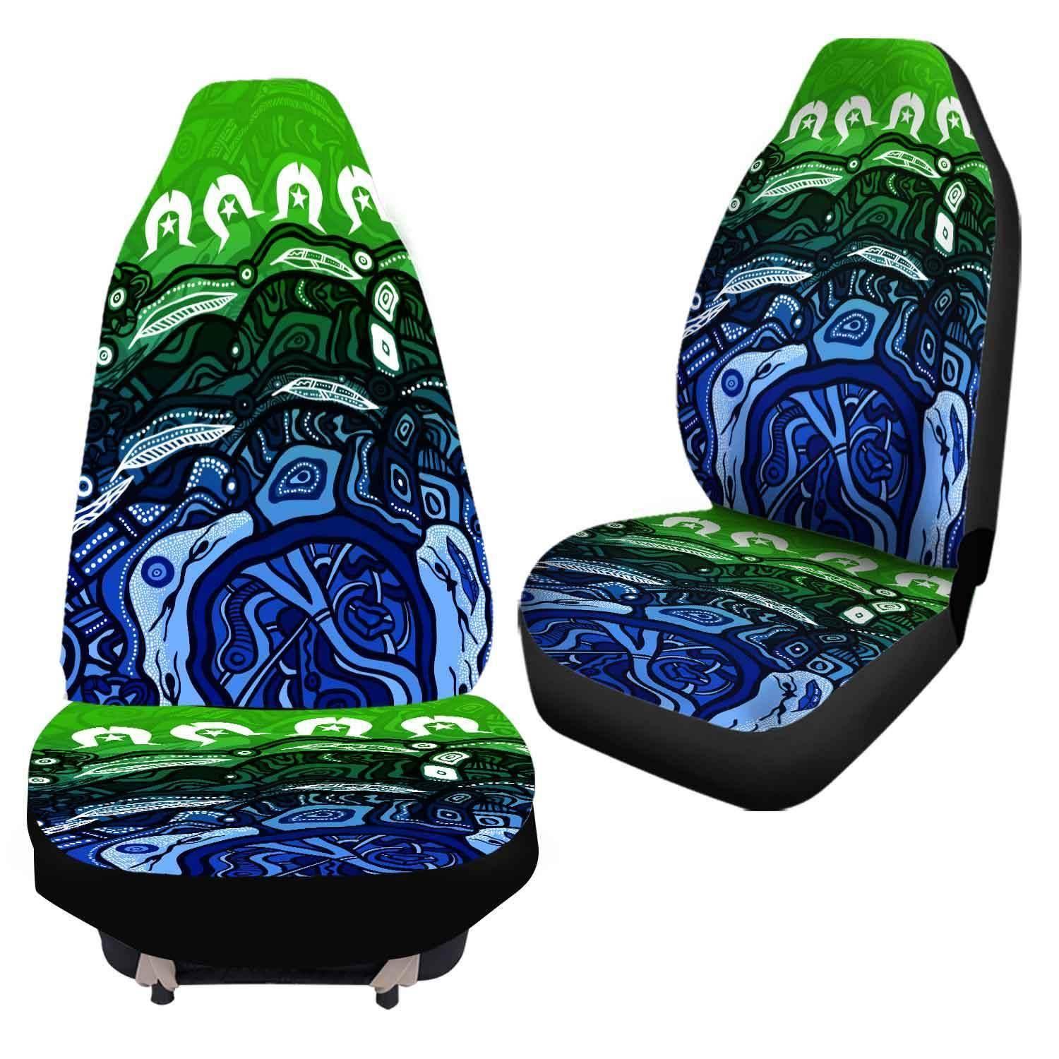 Aussie Dreamtime Australia Torres Strait Car Seat Cover - Torres Strait Dreamtime Dot Art Concept - View 3