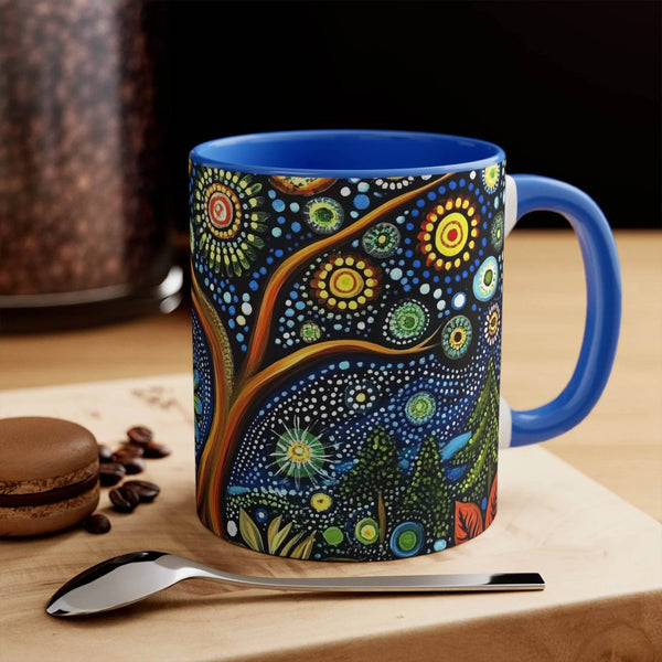 Aussie Dreamtime Aussie Dreamtime Colorful Accent Mug - Aboriginal Dreaming Landscape Coffee Cup - View 1