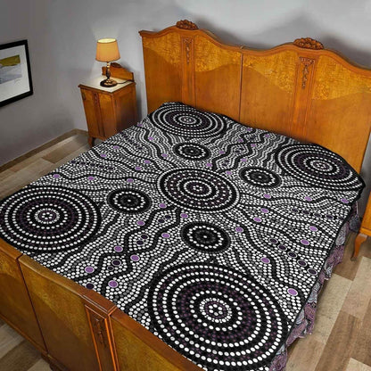 Aussie Dreamtime Australia Aboriginal Premium Quilt - Aboriginal style of dot painting concept - View 5