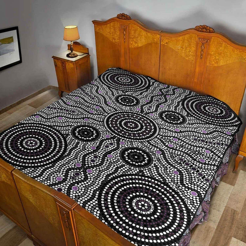 Aussie Dreamtime Australia Aboriginal Premium Quilt - Aboriginal style of dot painting concept - View 5