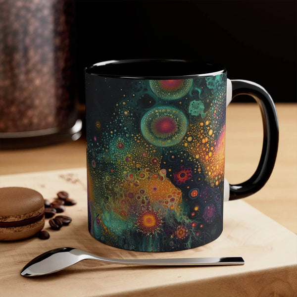 Aussie Dreamtime Aussie Dreamtime Colorful Accent Mug - Landscape reminiscent of Microscopic Life Coffee Cup - View 1