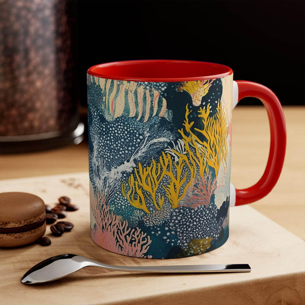 Aussie Dreamtime Aussie Dreamtime Colorful Accent Mug - Colorful depiction of Ocean Coral Reef Coffee Cup - View 1