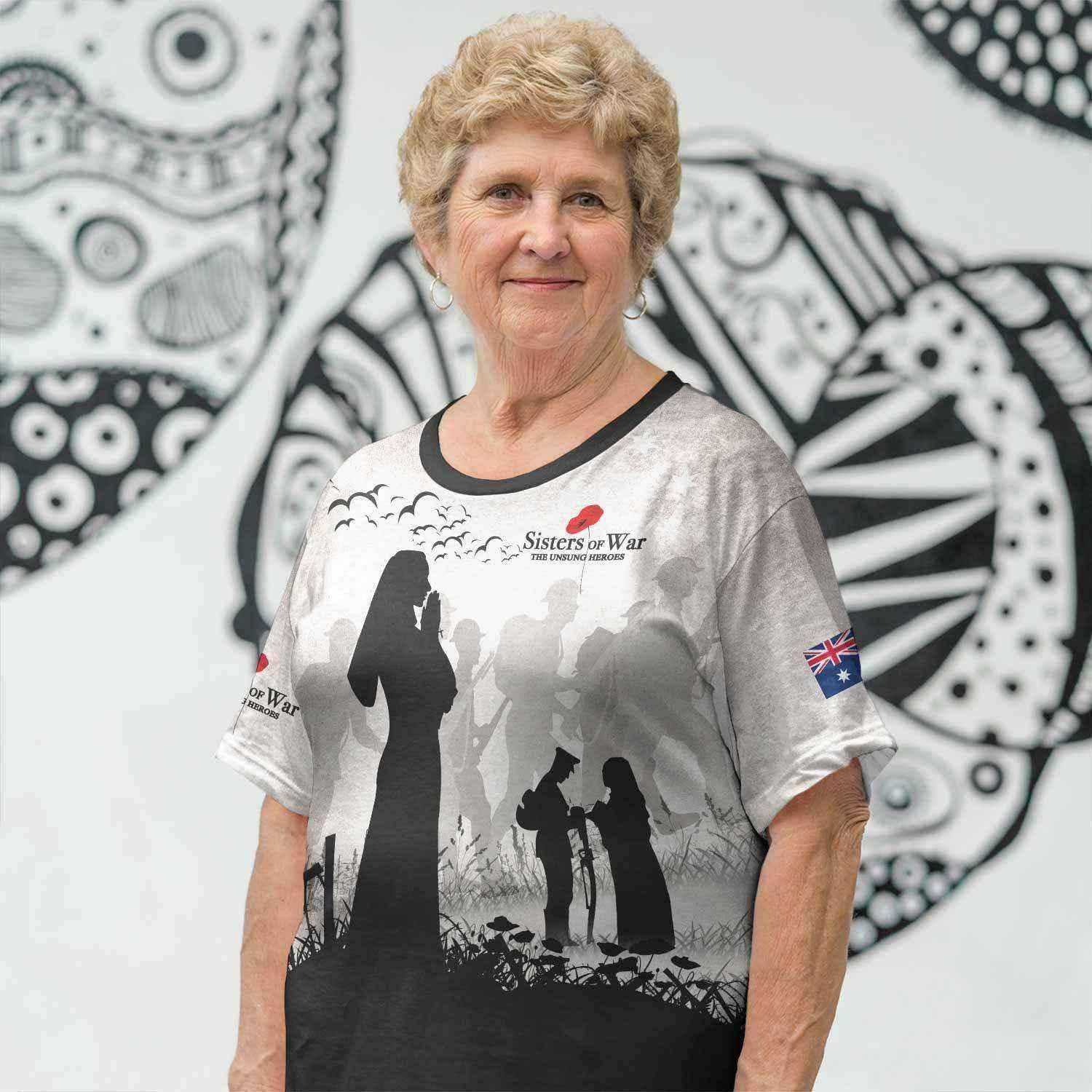 Aussie Dreamtime Australia Remembrance Day T-Shirt - Sisters Of War The Unsung Heroes - View 3