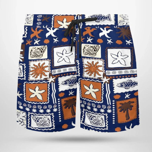 Tropic Shirt Ocean Stamp Beach Shorts - Aussie Dreamtime Retro Edition - Aussie Dreamtime