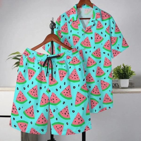 Coolmelon Craze Hawaiian Shirt And Shorts Sets – Aussie Dreamtime Fruit Edition - Aussie Dreamtime