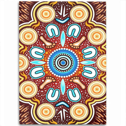 Aussie Dreamtime Aussie Dreamtime Aboriginal Area Rug - Indigenous Circle Dot Art Footprints Painting - View 14