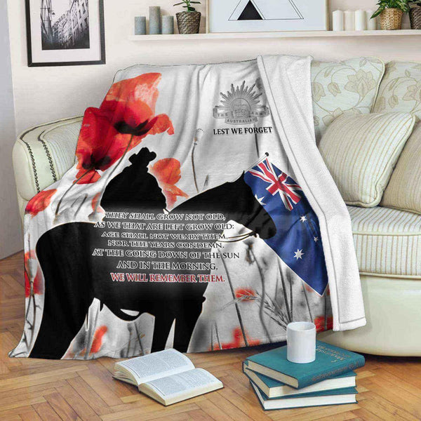 Aussie Dreamtime Australia Remembrance Day Premium Blanket - Remembrance Light Horse Dawn Service Quotes - View 1