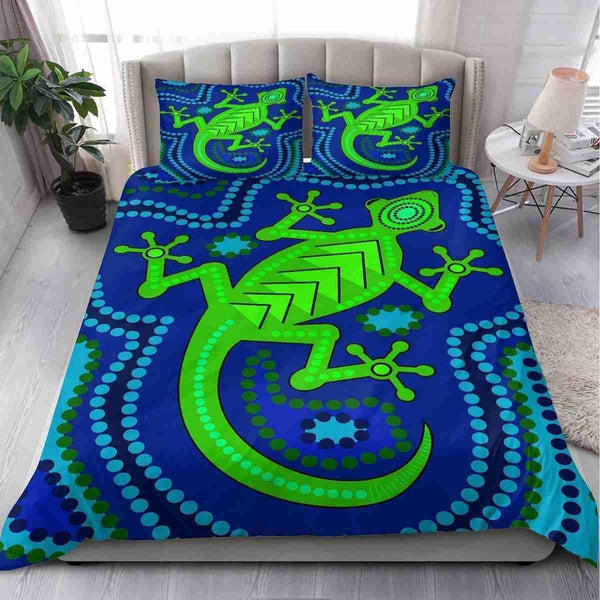 Aussie Dreamtime Australia Aboriginal Bedding Set - Aboriginal Dreamtime Lizard - View 1