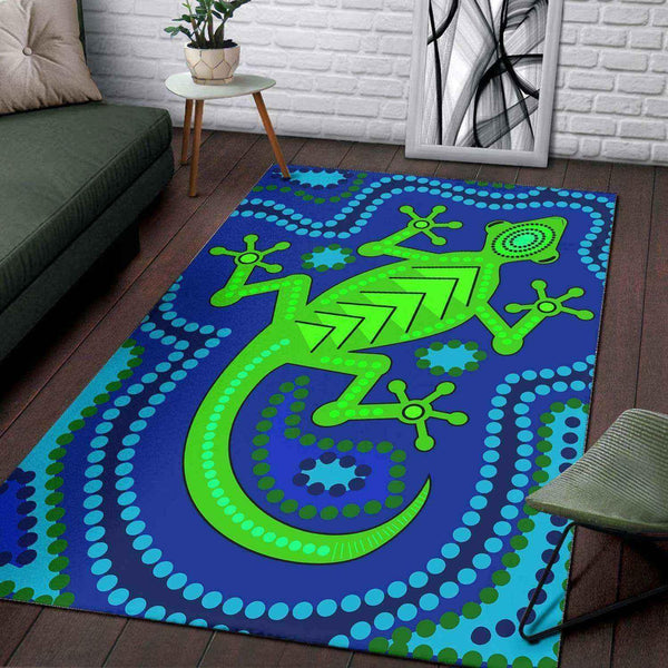 Aussie Dreamtime Australia Aboriginal Area Rug - Aboriginal Dreamtime Lizard - View 1