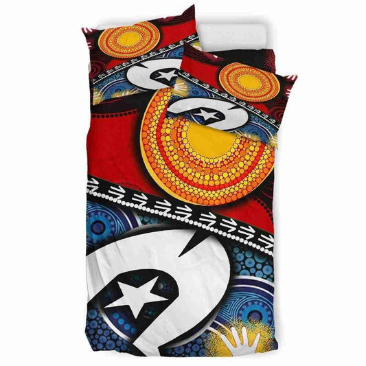 Indigenous Flags With Dot Art Painting – Aussie Dreamtime