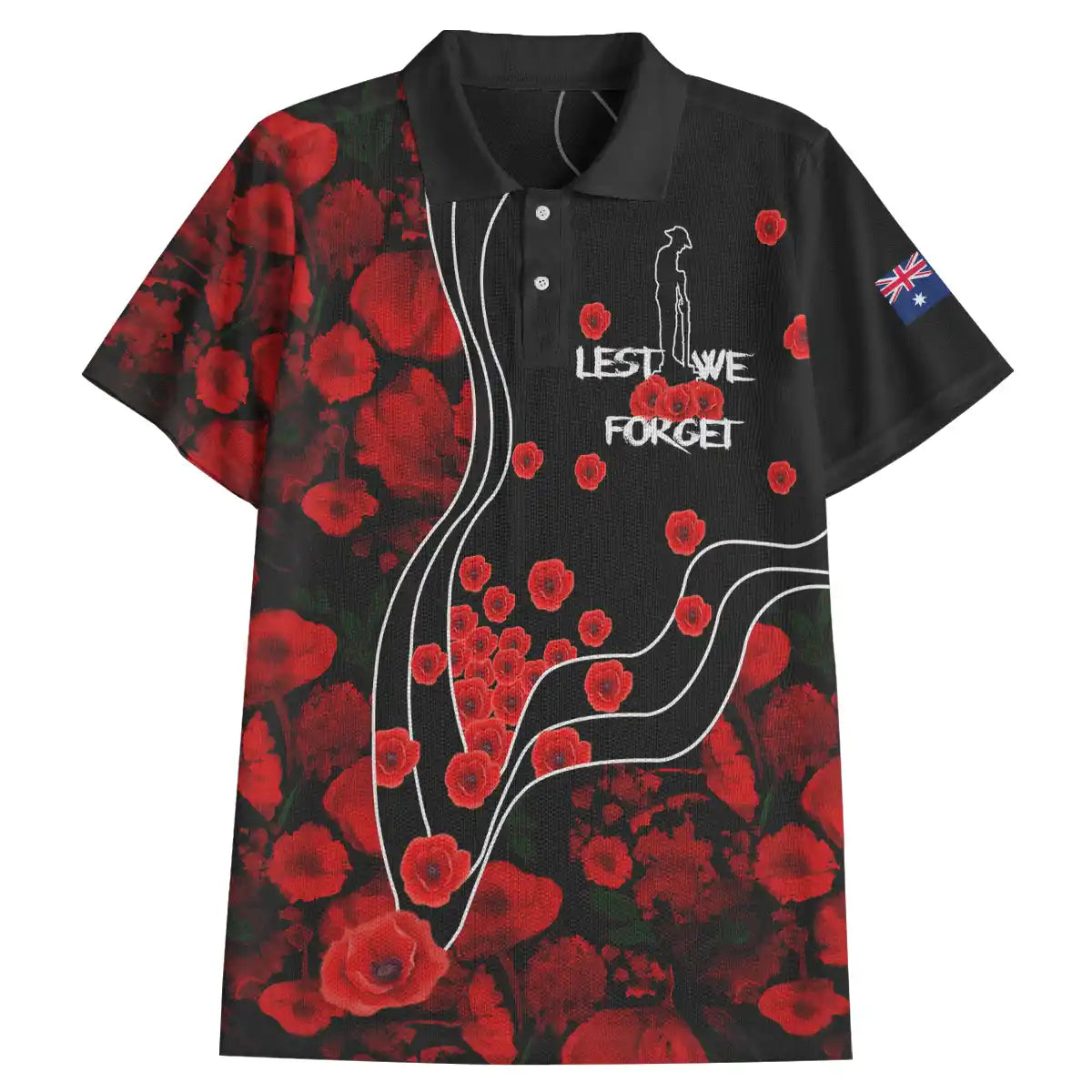 Australia Remembrance Day Polo Shirt - Remembrance Vintage Poppy Flower ...