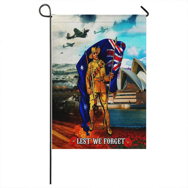 Aussie Dreamtime Australia Remembrance Day Flag - Australia Remember Flag - View 1