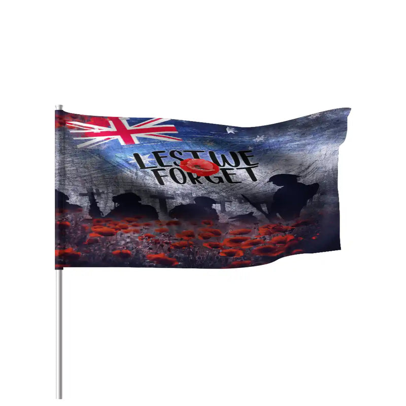 Australia Remembrance Day Flag - Lest We Forget Vintage Poppy Flag ...