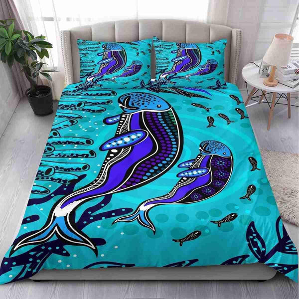 Aussie Dreamtime Australia Aboriginal Bedding Set - Mother And Baby Dugong - View 1