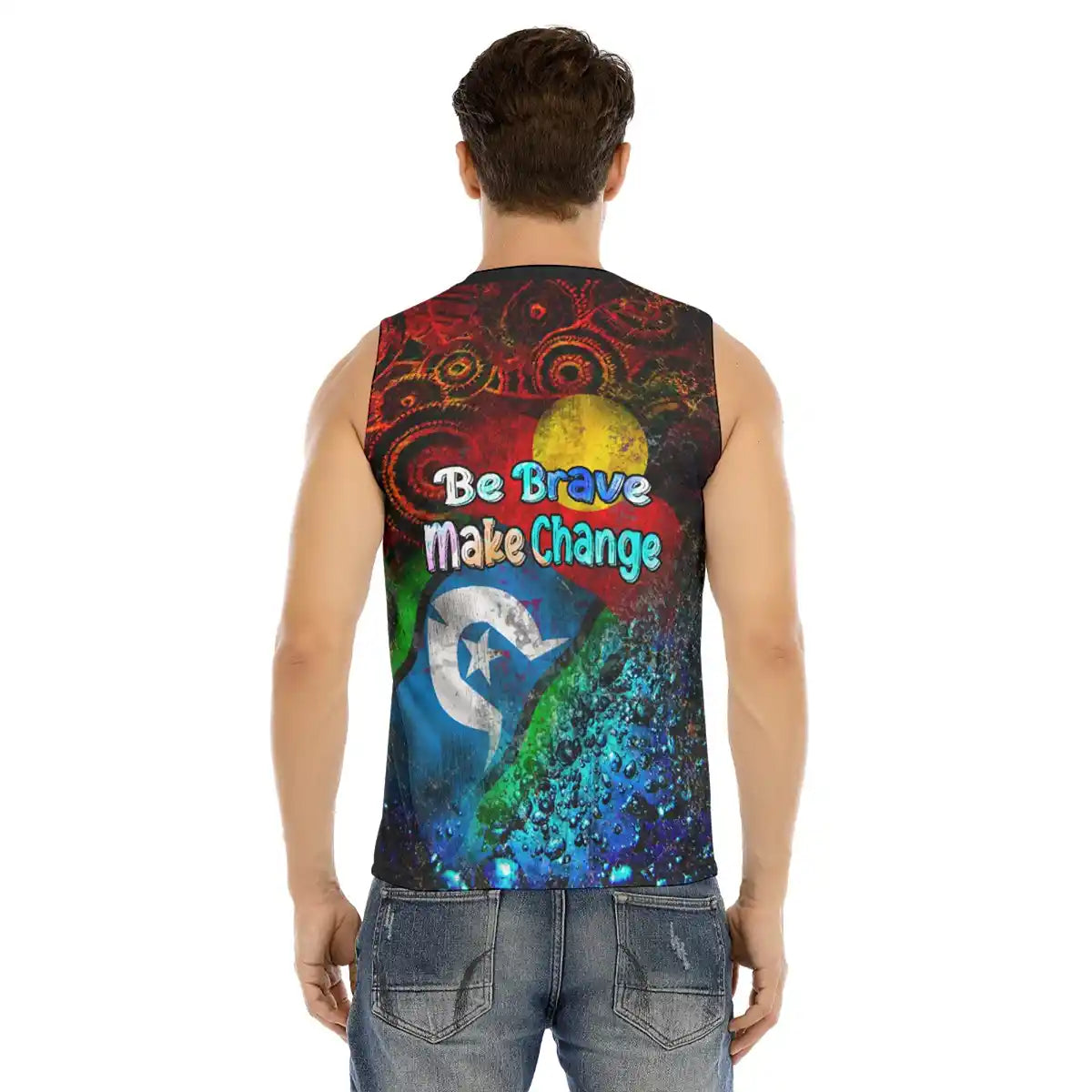 Men's NRW 2026 Singlet Vintage Indigenous Flags | Aussie Dreamtime