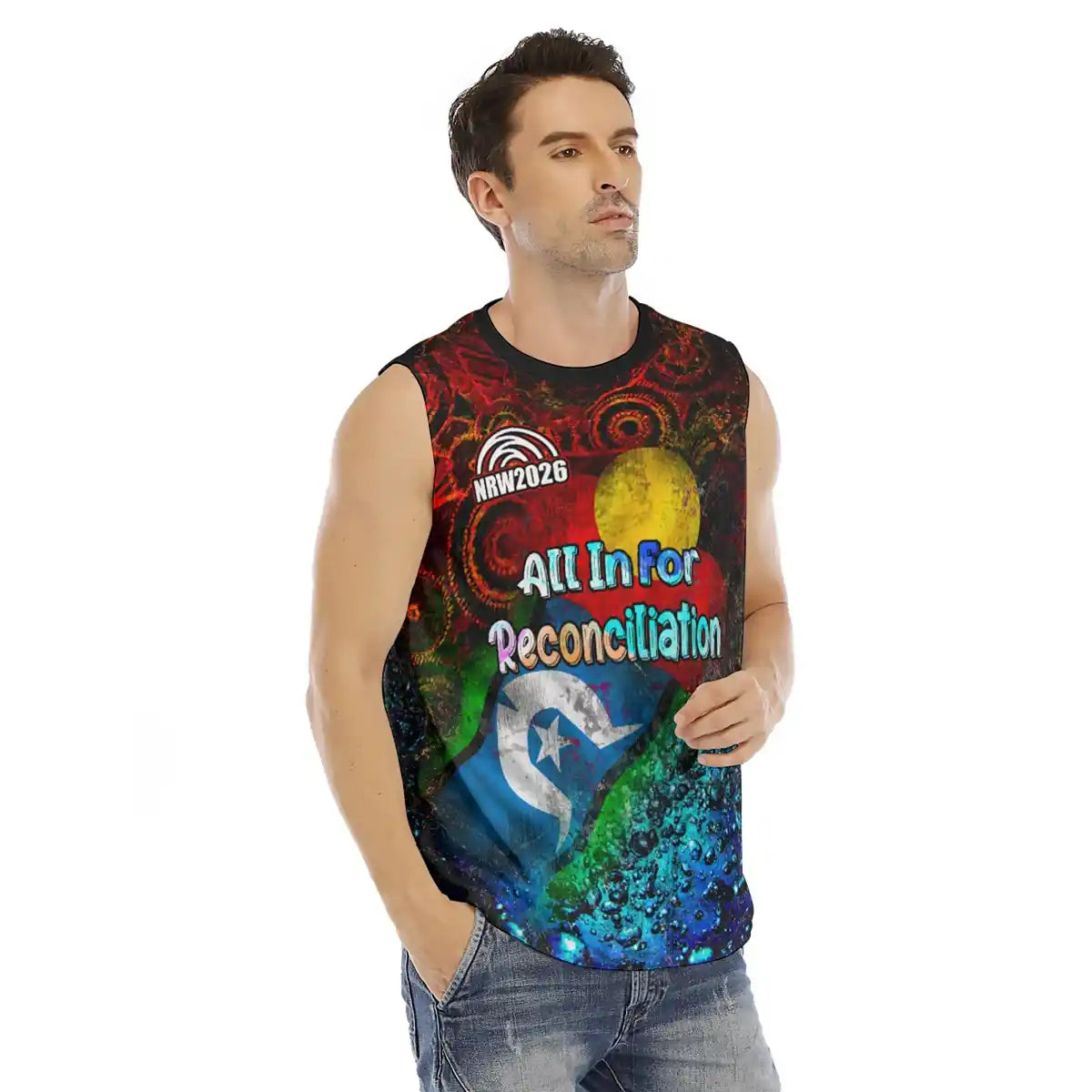 Men's NRW 2026 Singlet Vintage Indigenous Flags | Aussie Dreamtime