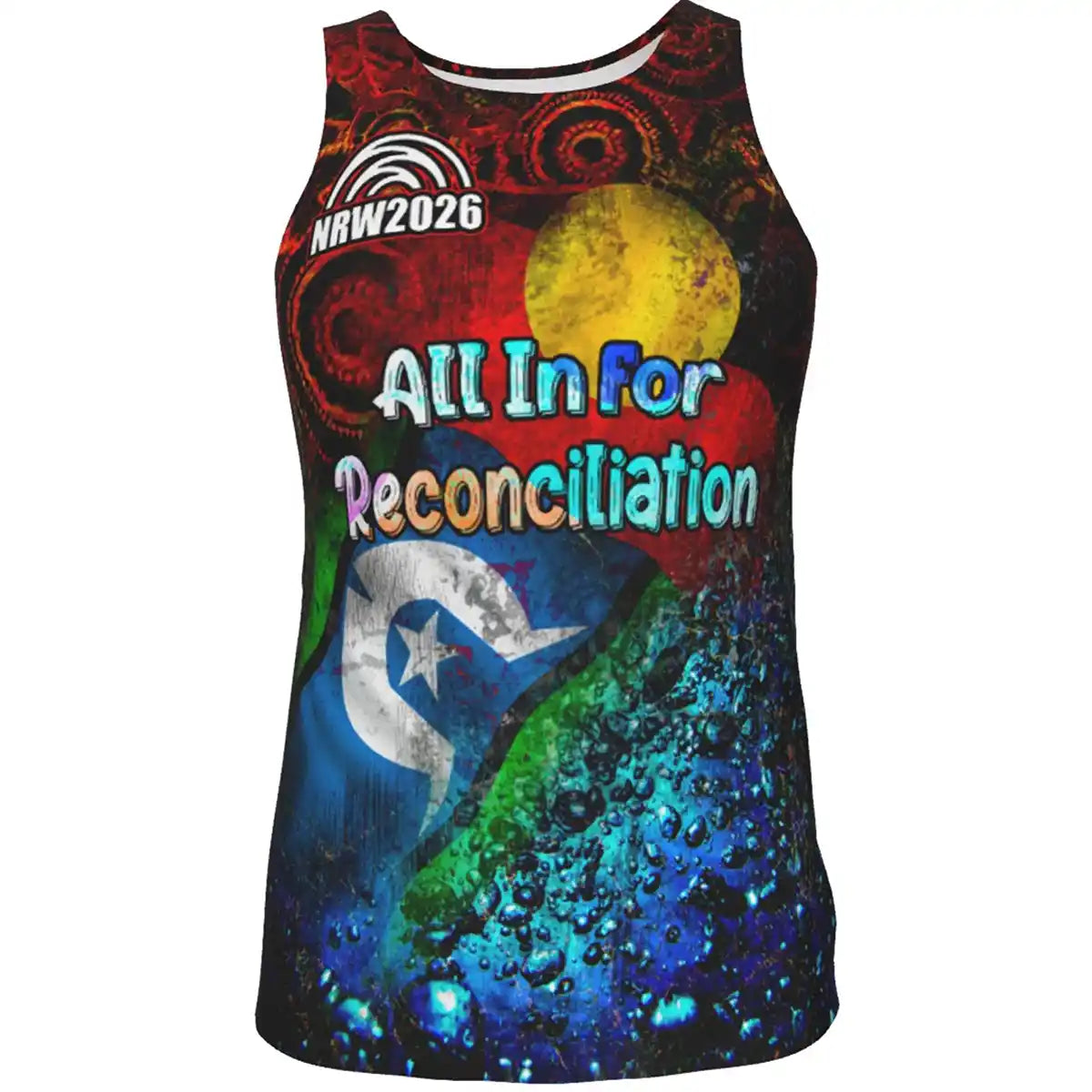 Men's NRW 2026 Singlet Vintage Indigenous Flags | Aussie Dreamtime