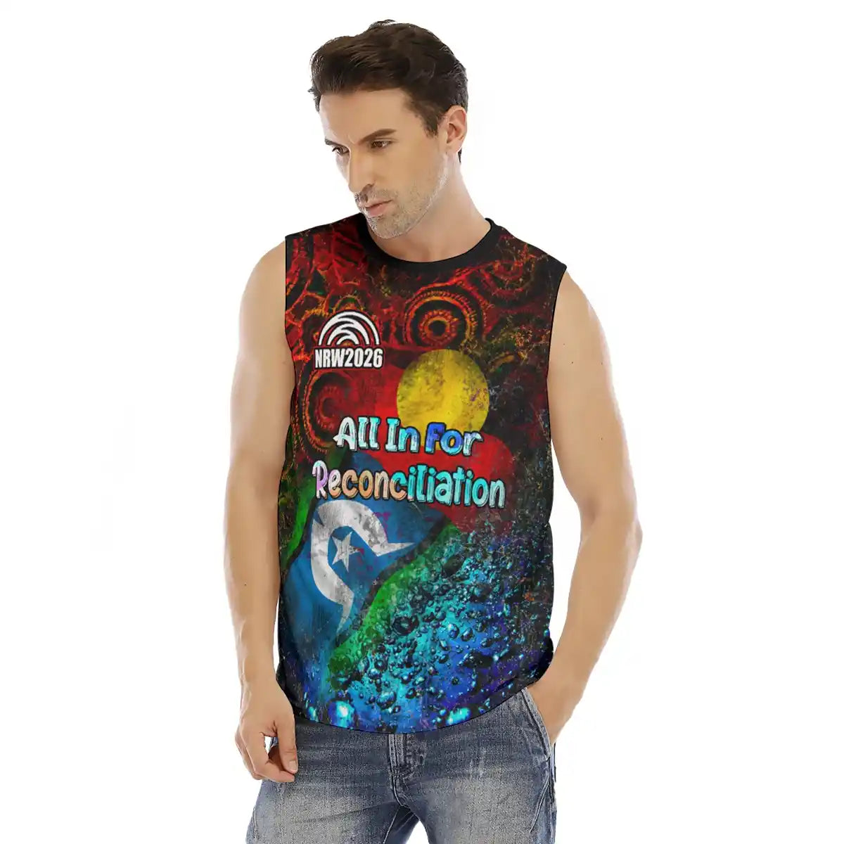 Men's NRW 2026 Singlet Vintage Indigenous Flags | Aussie Dreamtime